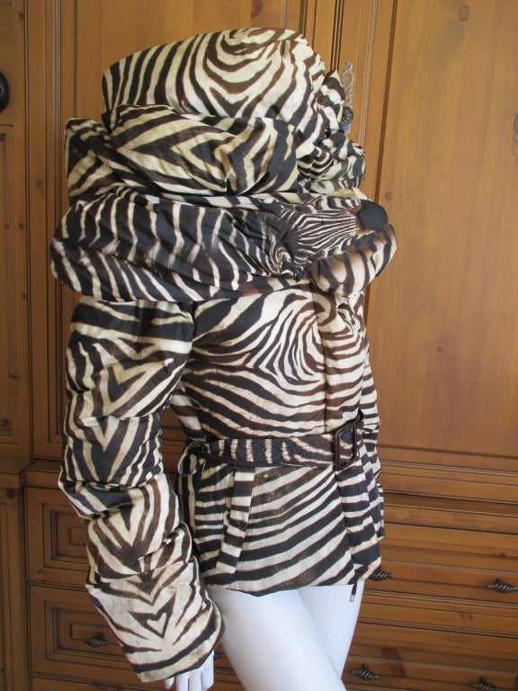 Women's Jean Paul Gaultier rare zebra puffer jacket