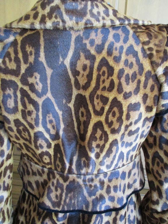 Tom Ford for YSL Fall 2004 pony skin leopard print pagoda coat 1