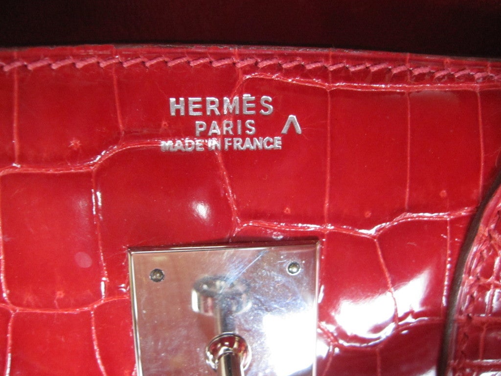 Hermes cherry red 30cm Crocodile Birkin 1
