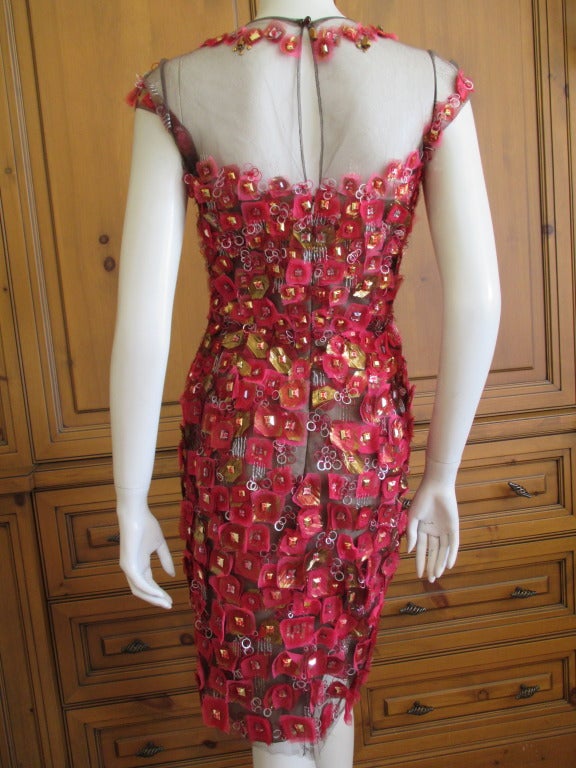 Oscar de la Renta embellished dress with jeweled neckline 1