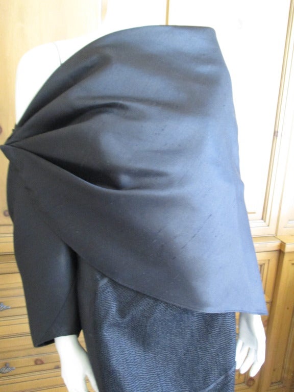 Chado Ralph Rucci Black Silk One Sleeve Cape 2