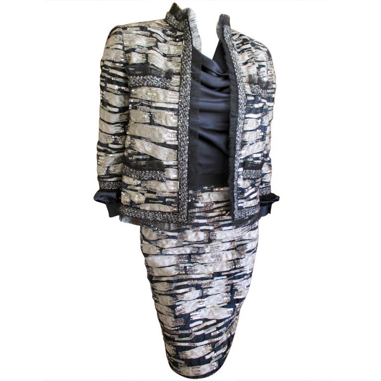asos silver sequin suit