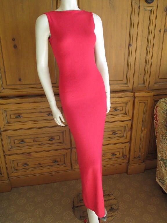 Halston Vintage Pure Cashmere Scoop Back Dress with Matching Shrug 1