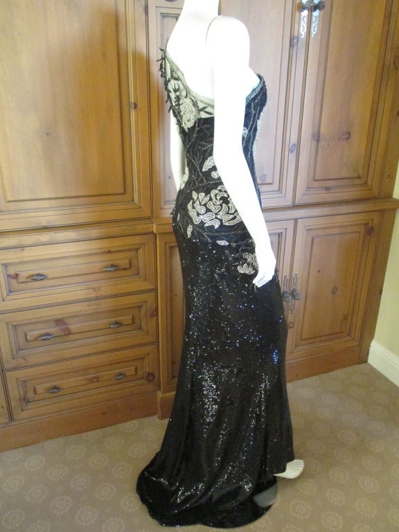 Azedeh Couture Sequin One Shoulder Evening Gown 3