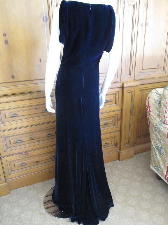 Women's Alexander McQueen Blue Velvet Dress