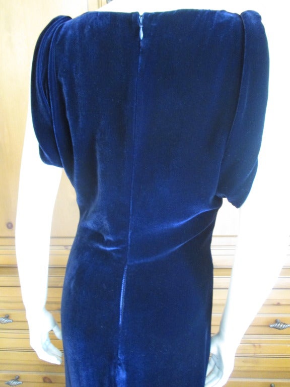 Alexander McQueen Blue Velvet Dress 1