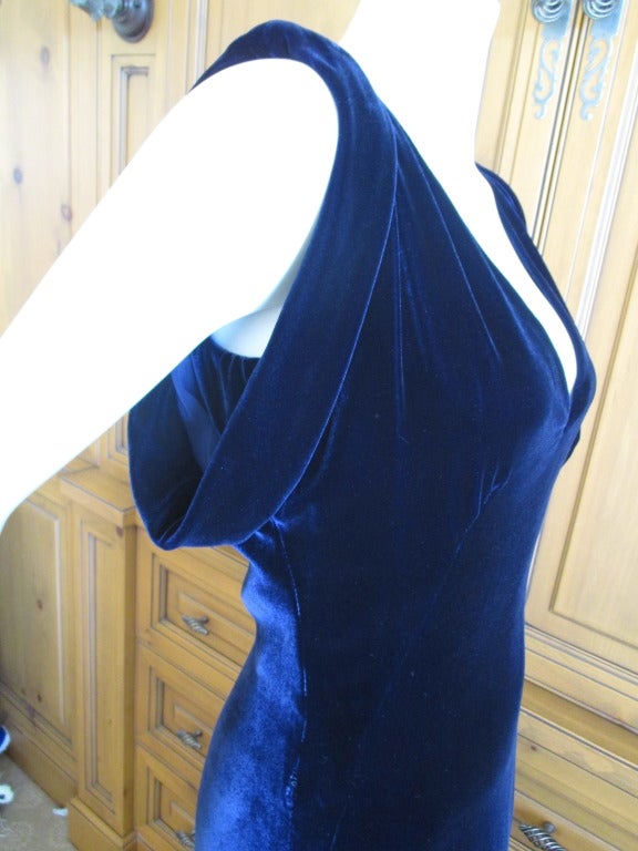 Alexander McQueen Blue Velvet Dress 2