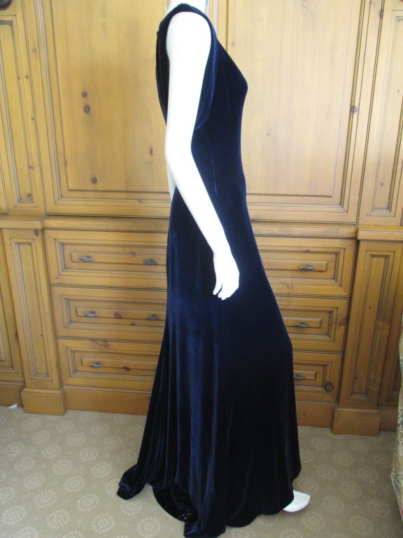 Alexander McQueen Blue Velvet Dress 3