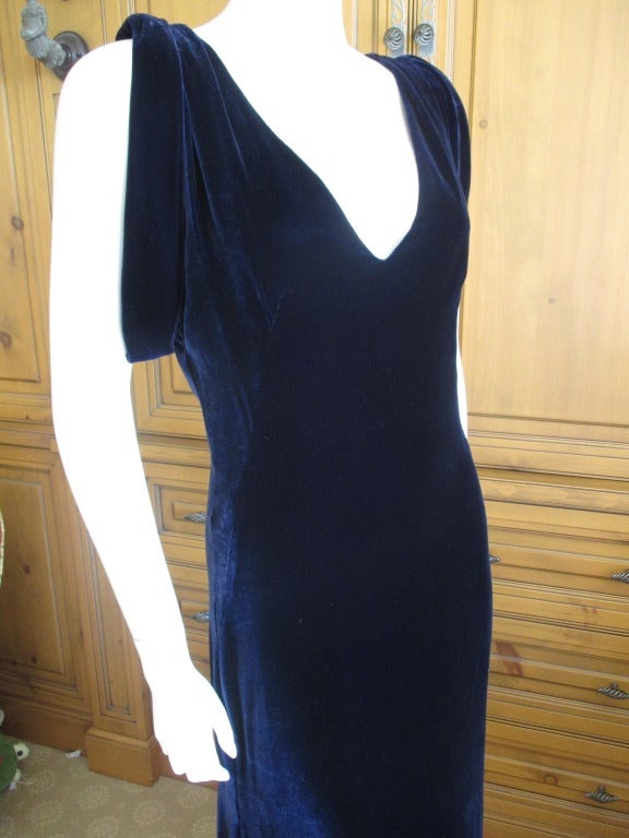 Alexander McQueen Blue Velvet Dress 4
