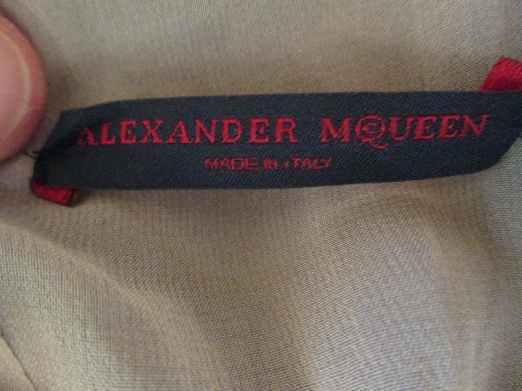 Alexander McQueen Lace Insert Black Silk Dress at 1stDibs