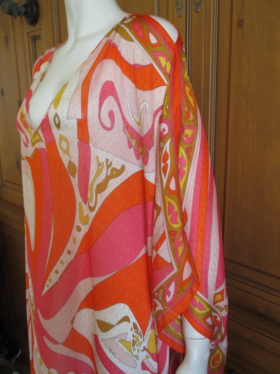Emilio Pucci Silk Caftan In New Condition In Cloverdale, CA