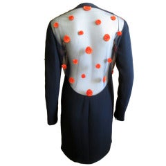 Geoffrey Beene  Alber Elbaz Illusion back dress, hooded coat and tasseled shawl