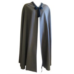 Yves Saint Laurent 1970's Wool Cape with Soutache and Tassels
