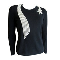Chanel Rare Lesage Jeweled "Comet" Cashmere Sweater