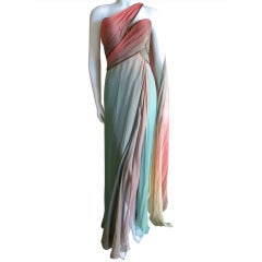 Bob Mackie Ombre Silk Chiffon Godess Dress