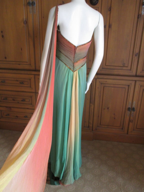 Women's Bob Mackie Ombre Silk Chiffon Godess Dress