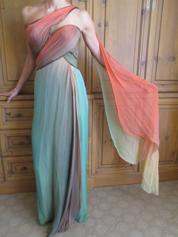 ombre silk dress
