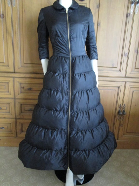 Junya Watanabe Comme des Garcons Black Down Zip Front Coat/Dress 4