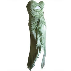 Gianni Versace Strapless Green Dress