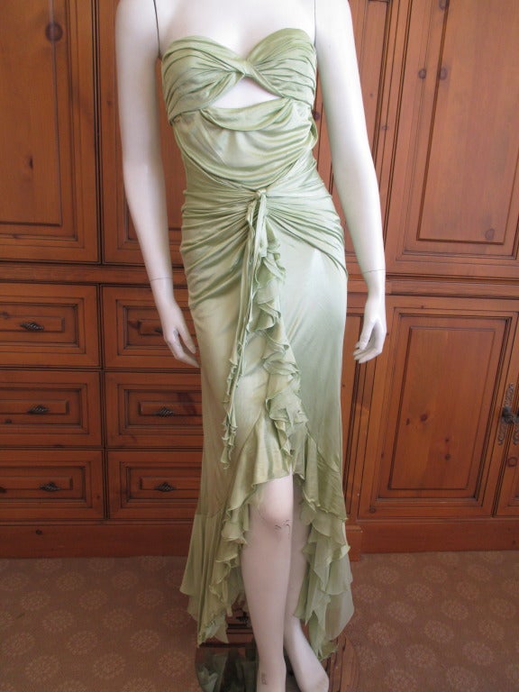 Women's Gianni Versace Strapless Green Dress