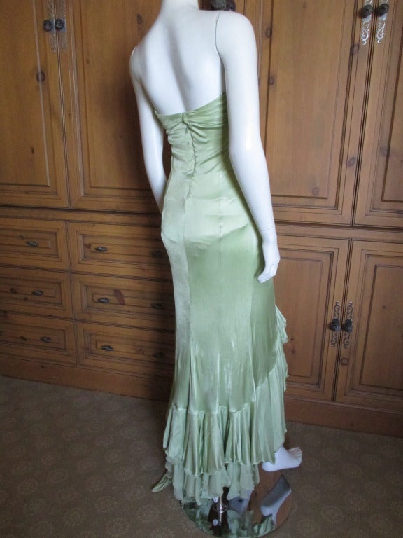 Gianni Versace Strapless Green Dress 1