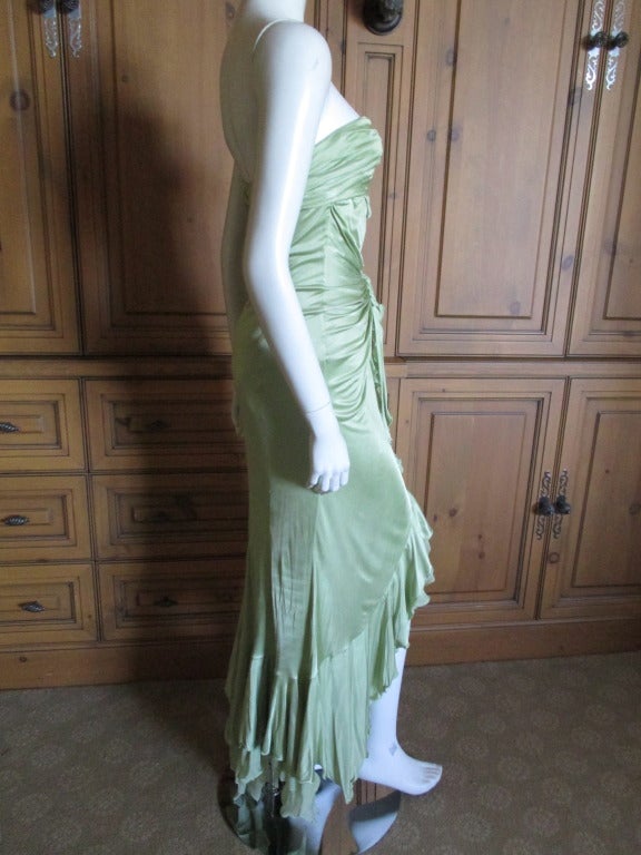 Gianni Versace Strapless Green Dress 2