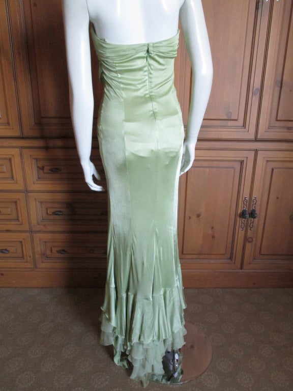 Gianni Versace Strapless Green Dress 3