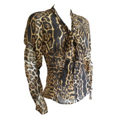 Tom Ford for YSL Sp 2002 Mombasa Collection Leopard Blouse
