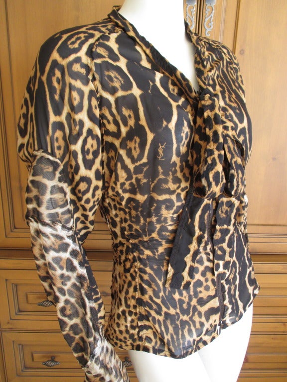 Women's Tom Ford for YSL Sp 2002 Mombasa Collection Leopard Blouse