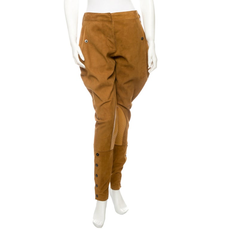 Hermes by Jean Paul Gaultier Suede Jodhpurs Riding Pant's at 1stDibs