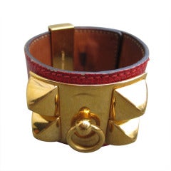 Hermes Collier de Chien Lizzard Bracelet