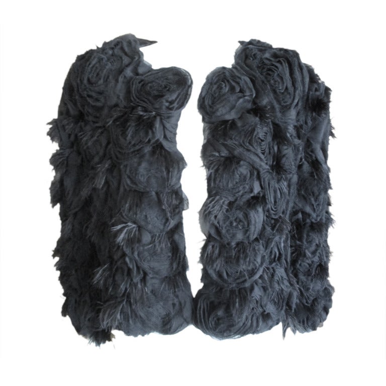 Valentino vintage silk and marabou feather rosette jacket