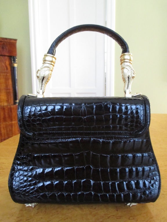 Seltene echte Krokodil-Trophäe-Tasche von Barry Kieselstein-Cord 1