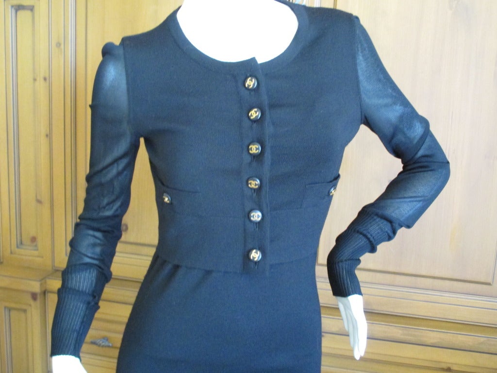 Women's Chanel Sheer Insert Dress and Sweater Set