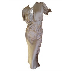 Dior by Galliano Lesage Embroidered Silk Charmeuse  Dress with Jacket