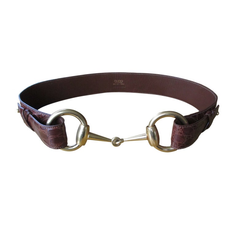 Gucci Genuine Alligator Wide Horse Bit Belt at 1stDibs