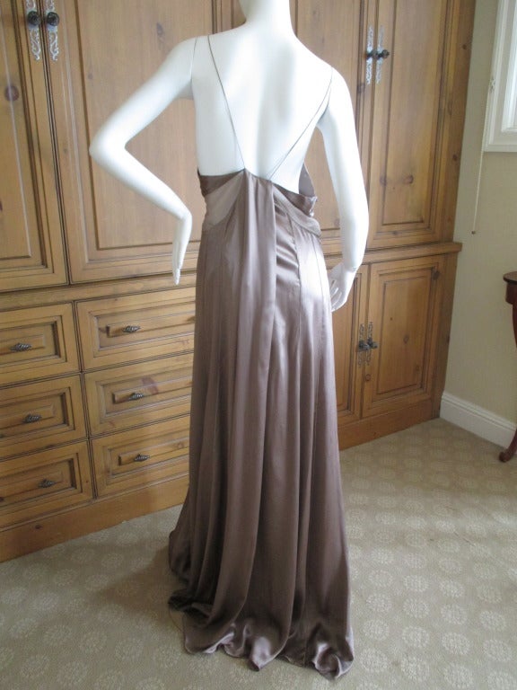 Calvin Klein Collection Sheer Insert Silk Charmeuse Gown 1