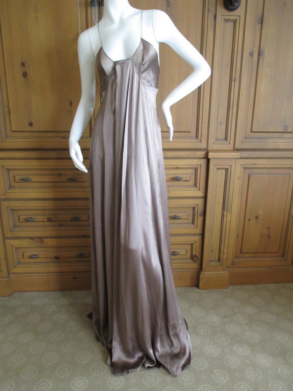 Calvin Klein Collection Sheer Insert Silk Charmeuse Gown 4