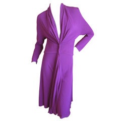 Chado Ralph Rucci Low Cut Purple Dress at 1stDibs