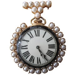 Vintage Large Faux Watch Pin Brooch