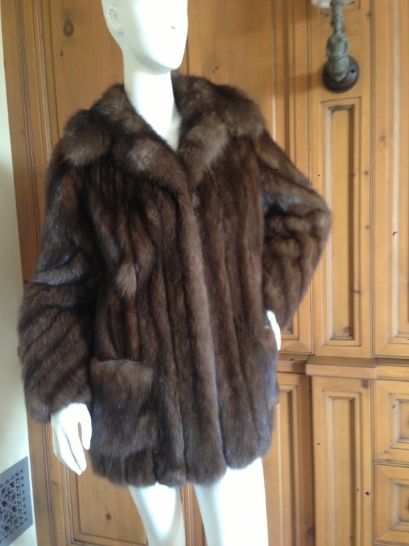 Royal Crown Barguzin Russian Sable Fur Stroller / Jacket In Excellent Condition In Cloverdale, CA