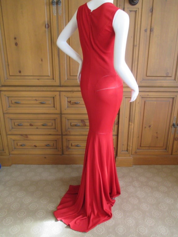 Azzedine Alaia Cherry Red Classic Long Tank Dress 
Size 4-6
*Size Tag Removed
Lot's of stretch, measurements are minimum

Bust 36