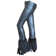 Gucci by Tom Ford '99 Black Leather Pant's with Mink Tails