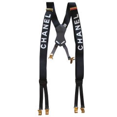 Chanel Black Suspenders