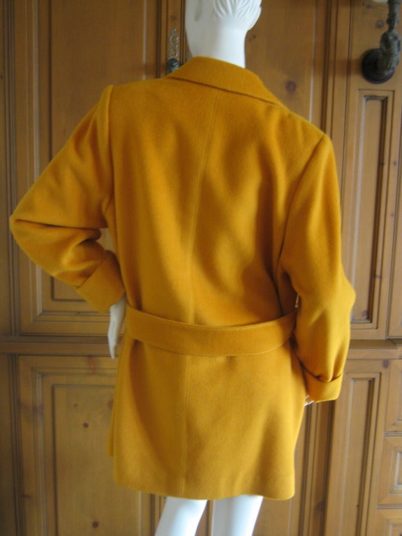 Hermes Saffron Cashmere Jacket with Shell Belt at 1stDibs