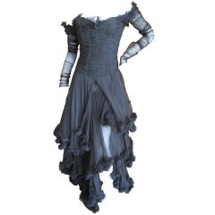 Alexander McQueen F' 2002 Dramatic Black Dress