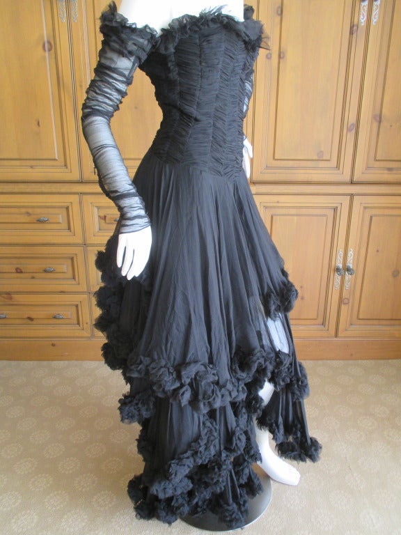 Alexander McQueen F' 2002 Dramatic Black Dress at 1stDibs | black ...