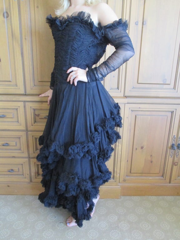 Alexander McQueen F' 2002 Dramatic Black Dress In Excellent Condition In Cloverdale, CA