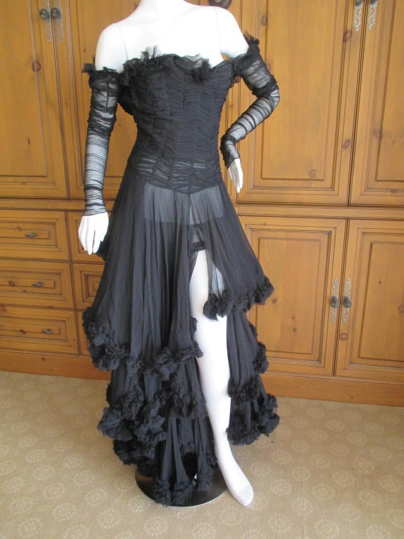 Alexander McQueen F' 2002 Dramatic Black Dress 1