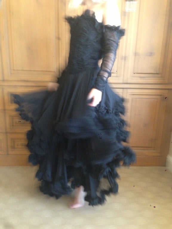 Alexander McQueen F' 2002 Dramatic Black Dress 3